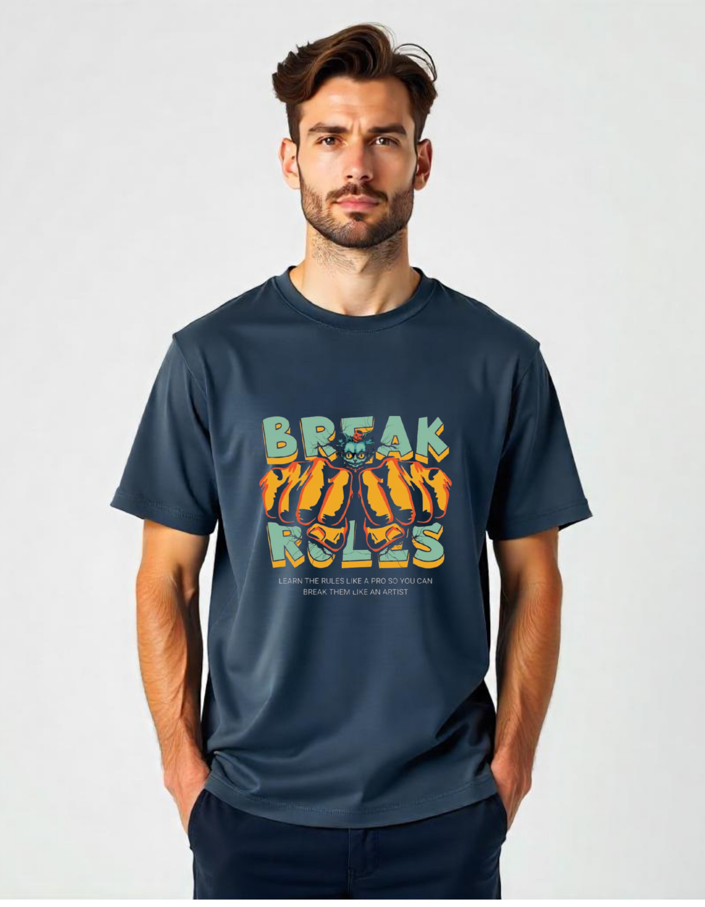 "BREAK RULES" Oversized Graphic T-Shirt – Unisex Streetwear |