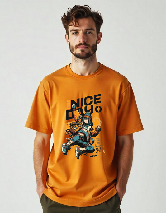 "NICE" Oversized Graphic T-Shirt – Bold Anime-Inspired Streetwear |